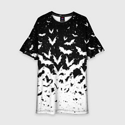 Детское платье Black and white bat pattern