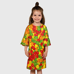 Платье клеш для девочки Острый перц Хабанеро, цвет: 3D-принт — фото 2