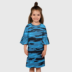 Платье клеш для девочки Волны Камуфляж, цвет: 3D-принт — фото 2