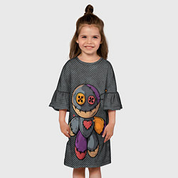 Платье клеш для девочки Кукла Вуду, цвет: 3D-принт — фото 2