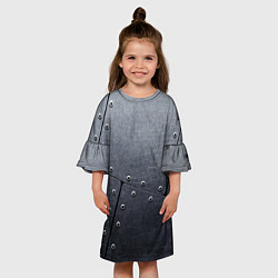 Платье клеш для девочки Стальные пластины, цвет: 3D-принт — фото 2