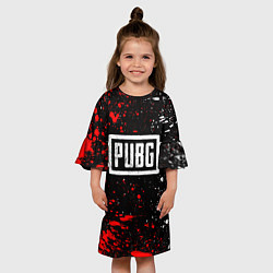 Платье клеш для девочки PUBG white grunge, цвет: 3D-принт — фото 2