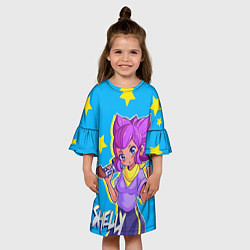 Платье клеш для девочки Шелли из Бравл Старс, цвет: 3D-принт — фото 2