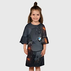 Платье клеш для девочки BMW explosion, цвет: 3D-принт — фото 2