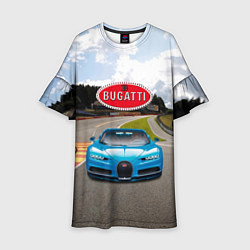 Платье клеш для девочки Bugatti - motorsport - гоночная трасса, цвет: 3D-принт