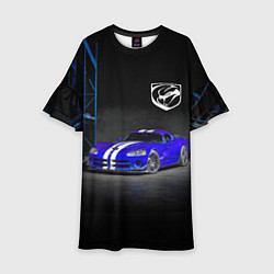 Платье клеш для девочки Dodge Viper SRT GTS, цвет: 3D-принт