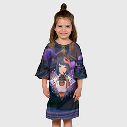 Платье клеш для девочки Сара в примогеме, цвет: 3D-принт — фото 2