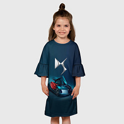 Платье клеш для девочки Citroen DS Spirit Concept, цвет: 3D-принт — фото 2