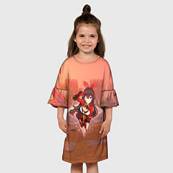 Платье клеш для девочки Эмбер в примогеме, цвет: 3D-принт — фото 2