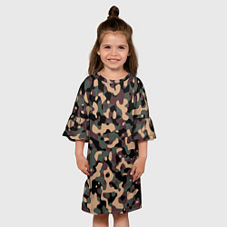 Платье клеш для девочки Камуфляж Woodland, цвет: 3D-принт — фото 2