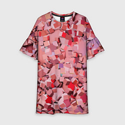 Платье клеш для девочки Розовые кубы, цвет: 3D-принт