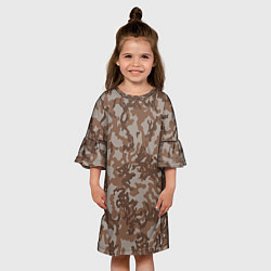 Платье клеш для девочки Камуфляж ВСР-84 песчаный, цвет: 3D-принт — фото 2