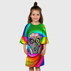 Платье клеш для девочки Зомби в распираторе, цвет: 3D-принт — фото 2