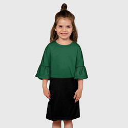 Платье клеш для девочки Серьёзный Зелёный, цвет: 3D-принт — фото 2