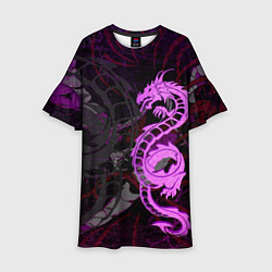 Детское платье Неоновый дракон purple dragon