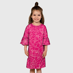 Платье клеш для девочки Особо розовый Девчачий, цвет: 3D-принт — фото 2