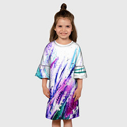 Платье клеш для девочки Лавандовое поле, цвет: 3D-принт — фото 2