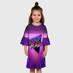 Платье клеш для девочки Retro wave triangle, цвет: 3D-принт — фото 2