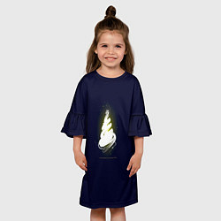 Платье клеш для девочки Рождество светящаяся ёлка, цвет: 3D-принт — фото 2