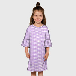Платье клеш для девочки Вязаное полотно - Розовое, цвет: 3D-принт — фото 2