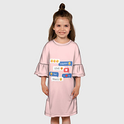 Платье клеш для девочки Любовный чат, цвет: 3D-принт — фото 2
