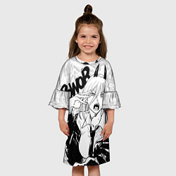 Платье клеш для девочки Пауэр - Человек-бензопила, цвет: 3D-принт — фото 2