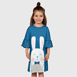 Платье клеш для девочки Мистер кролик, цвет: 3D-принт — фото 2