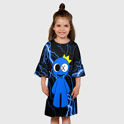 Платье клеш для девочки Радужные друзья Синий молния, цвет: 3D-принт — фото 2