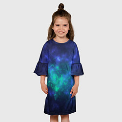 Платье клеш для девочки Космический пейзаж во Вселенной, цвет: 3D-принт — фото 2
