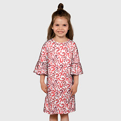 Платье клеш для девочки Вопросительные знаки разноцветные, цвет: 3D-принт — фото 2