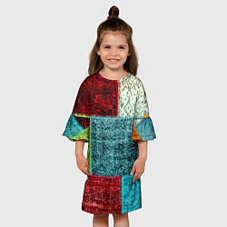 Платье клеш для девочки Patchwork - art, цвет: 3D-принт — фото 2