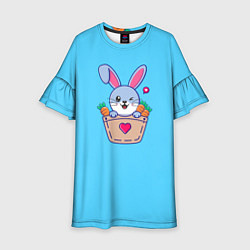 Платье клеш для девочки Кролик Символ года 2023, цвет: 3D-принт