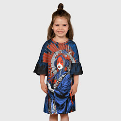 Платье клеш для девочки Гейша с рваным зонтиком, цвет: 3D-принт — фото 2