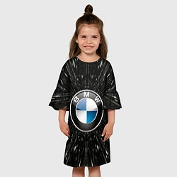 Платье клеш для девочки БМВ эмблема, автомобильная тема, цвет: 3D-принт — фото 2