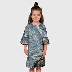 Платье клеш для девочки Море и гора, цвет: 3D-принт — фото 2