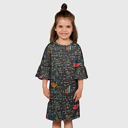 Платье клеш для девочки Шпаргалка по математике с формулами, цвет: 3D-принт — фото 2