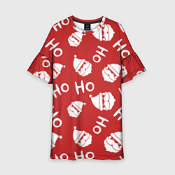 Платье клеш для девочки Дед Мороз - Ho Ho, цвет: 3D-принт