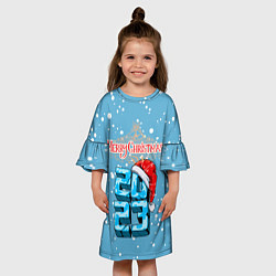 Платье клеш для девочки Цифры в колпаке, цвет: 3D-принт — фото 2