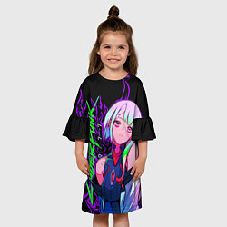 Платье клеш для девочки Люси: Киберпанк, цвет: 3D-принт — фото 2