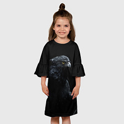 Платье клеш для девочки Тёмный орёл, цвет: 3D-принт — фото 2