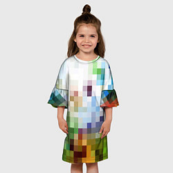 Платье клеш для девочки Пиксельная абстракция, цвет: 3D-принт — фото 2