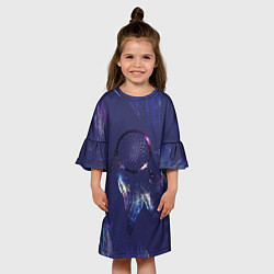 Платье клеш для девочки Мистический абстрактный ловец снов, цвет: 3D-принт — фото 2