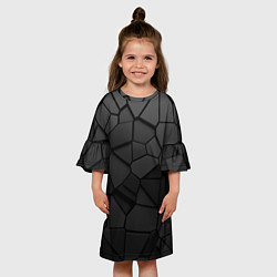 Платье клеш для девочки Черные стальные плиты, цвет: 3D-принт — фото 2