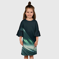 Платье клеш для девочки Геометрические сияющие металлические листы, цвет: 3D-принт — фото 2