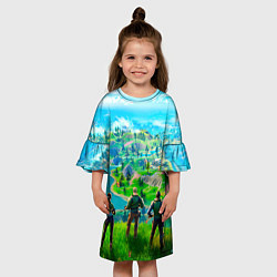 Платье клеш для девочки Фортнайт, цвет: 3D-принт — фото 2