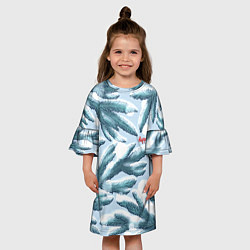 Платье клеш для девочки Ветки ёлочек - happy, цвет: 3D-принт — фото 2