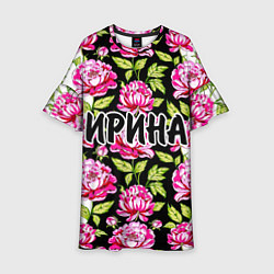 Платье клеш для девочки Ирина в цветах, цвет: 3D-принт