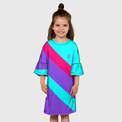 Платье клеш для девочки Аля восьмидесятые FIRM, цвет: 3D-принт — фото 2