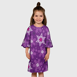 Платье клеш для девочки Violet snow, цвет: 3D-принт — фото 2