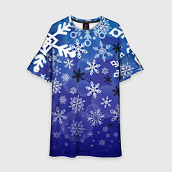 Платье клеш для девочки Сказочный снегопад, цвет: 3D-принт
